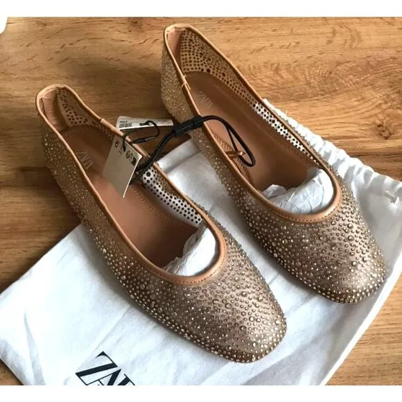 ZARA Mesh Ballet Flats NWT