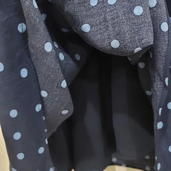 Zara navy blue polka dot dress