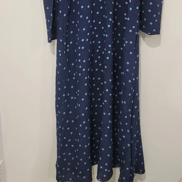 Zara navy blue polka dot dress