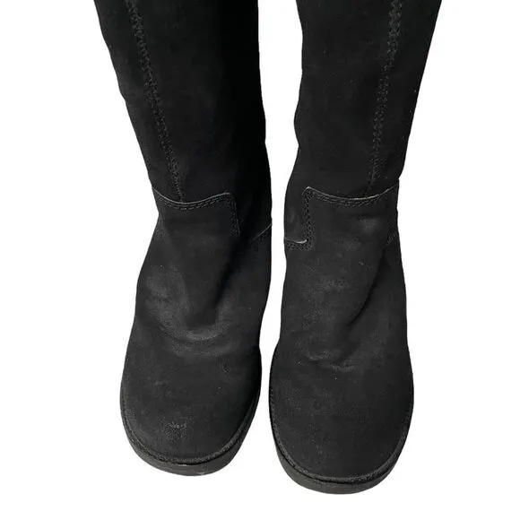 Zodiac Aussie Over the Knee Boots Black Sueded Buckle Heel Round Toe Size 9