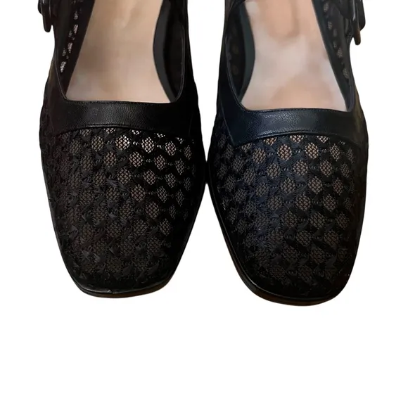 Zou Xou Black Mesh Mary Jane Eugenia Shoes Size 9