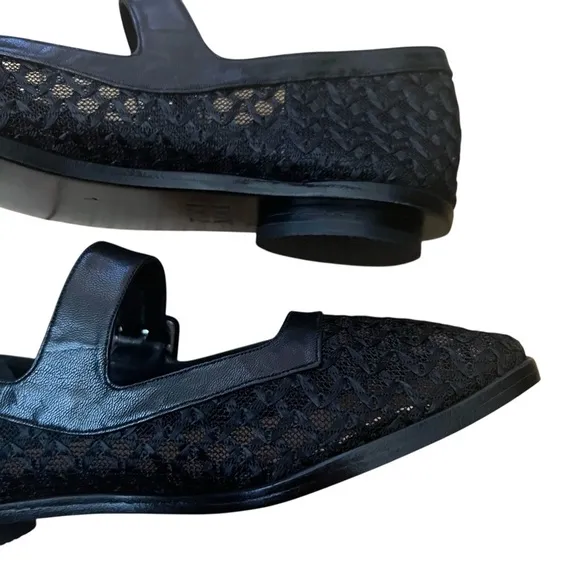 Zou Xou Black Mesh Mary Jane Eugenia Shoes Size 9