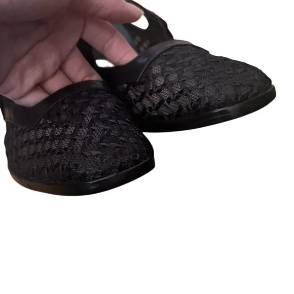 Zou Xou Black Mesh Mary Jane Eugenia Shoes Size 9
